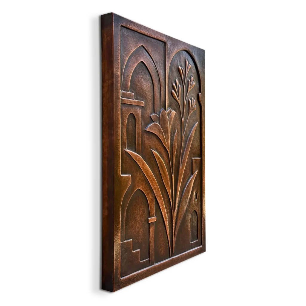 Flower Metal Wall Art Architecture sculpture side copper