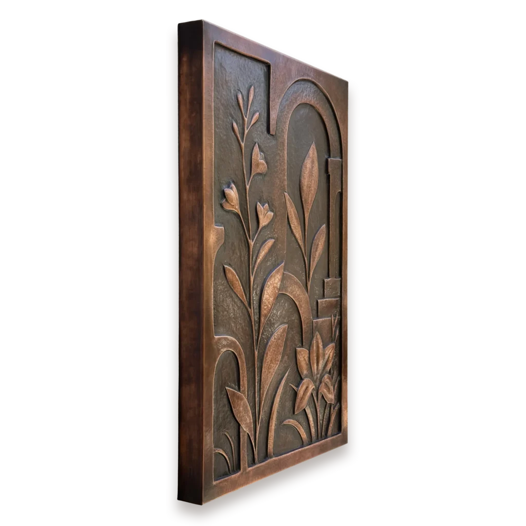 Metal Wall Art Flowers Metal Wall Art Sculpture Side View