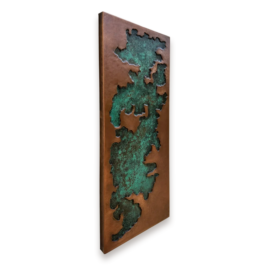 Metal Wall Art Geologic Abstract Metal Wall Art side view