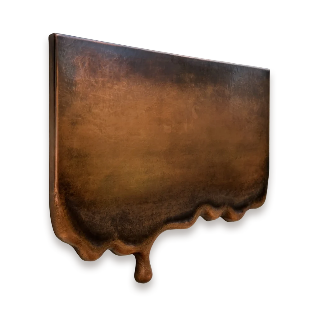 Metal Wall Art Melting Copper Wall Art Sculpture side view