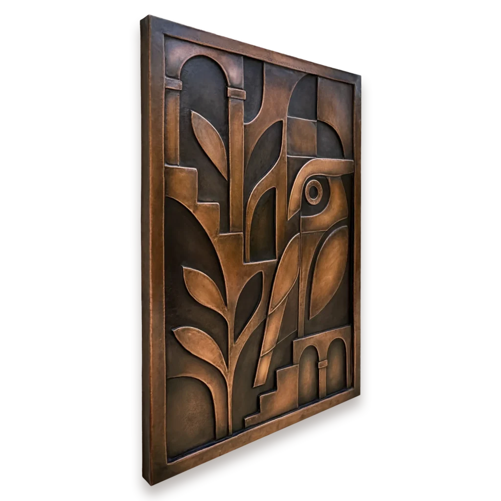 Metal Wall Art Owl Metal Wall Art Sculpture side view