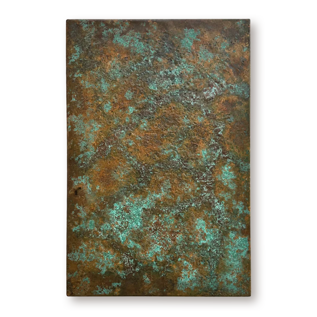 Metal Wall Art Textured Copper Green Patina Wall Art