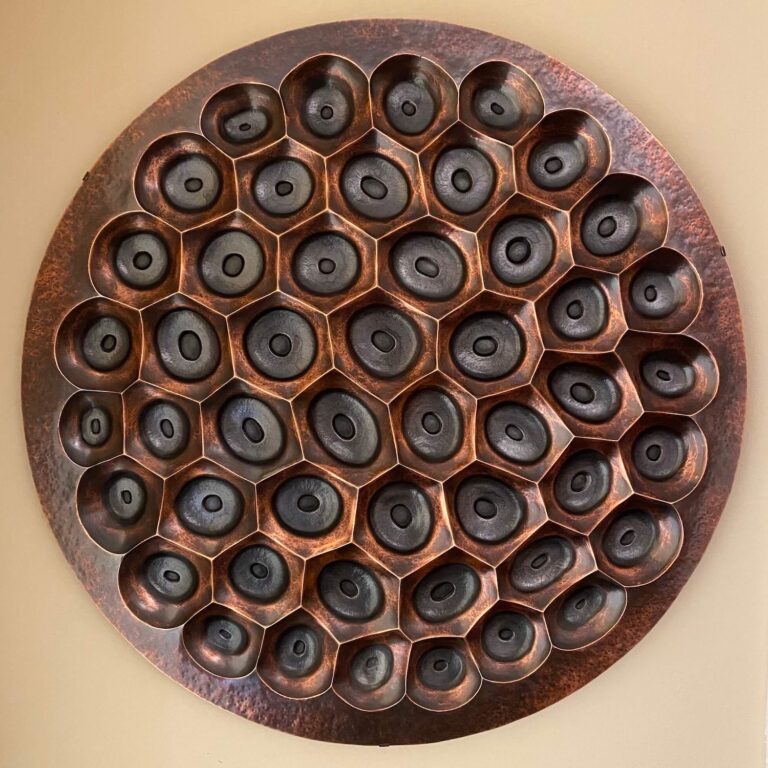 Metal Art and Sculpture Element 29 Copper raised relief embossed wall sculpture 1