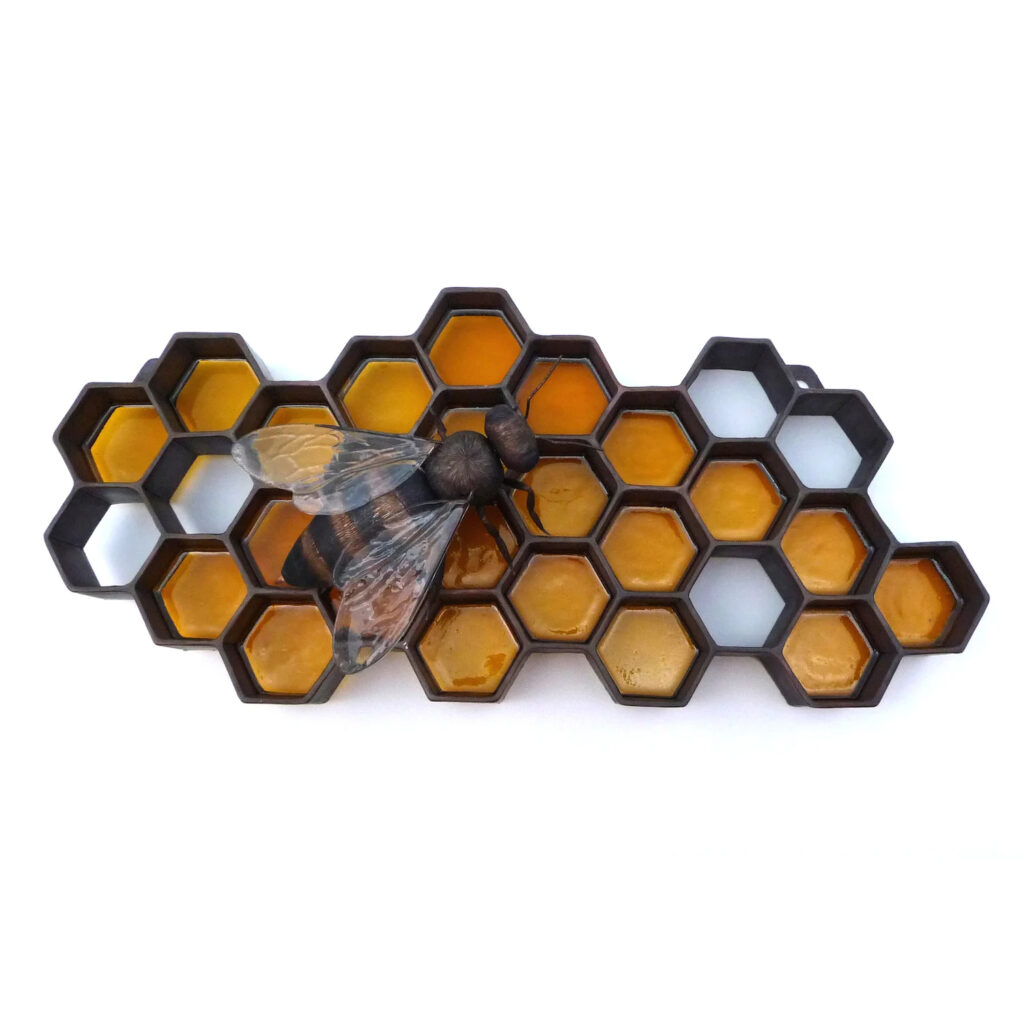 metal Honey Bee wall sculpture 1