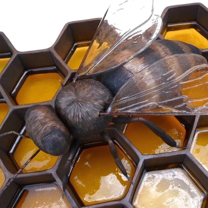 metal honeybee honeycomb art sculpture 3 copy