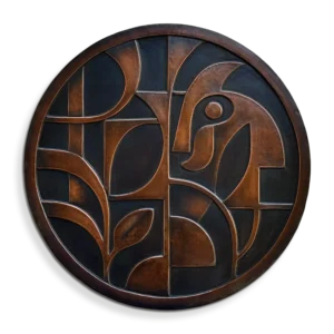 Abstract Round Metal Wall Art Sculpture copper