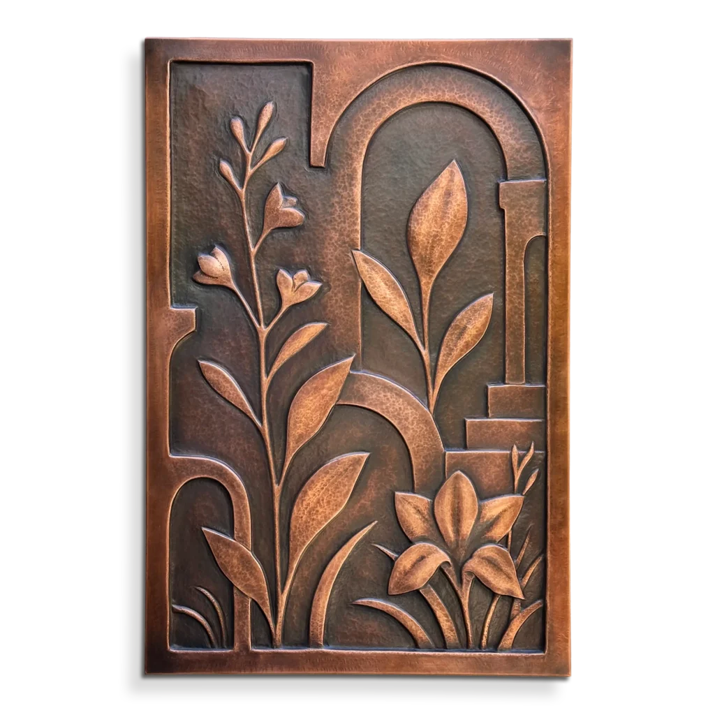 Flowers Metal Wall Art Sculpture copper