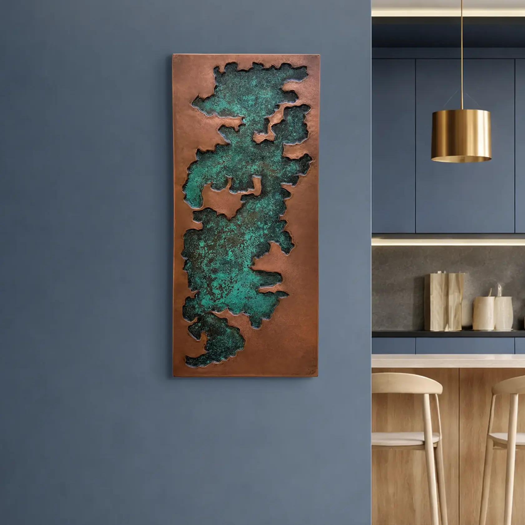 Geologic Abstract Metal Wall Art dark wall