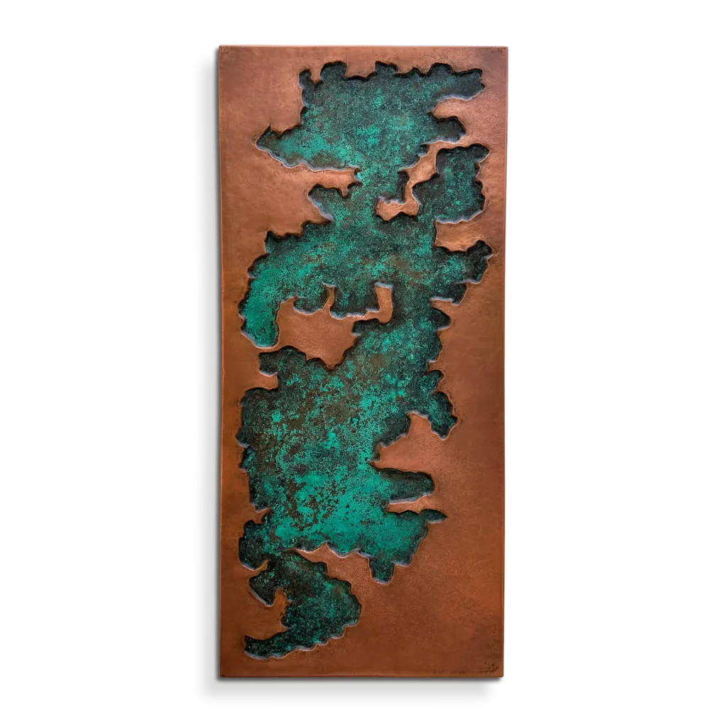 Geologic Abstract Metal Wall Art patina