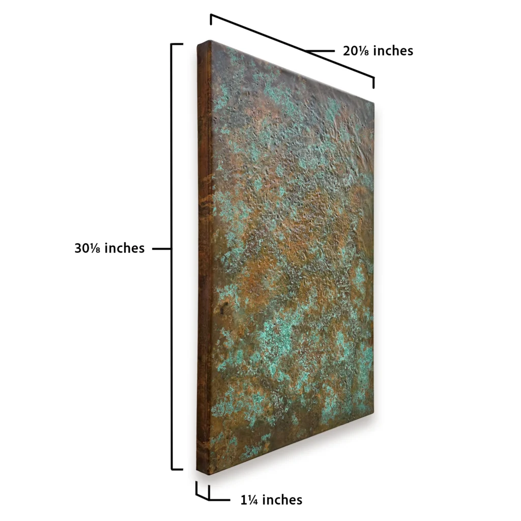 Green patina wall sculpture Measurements art