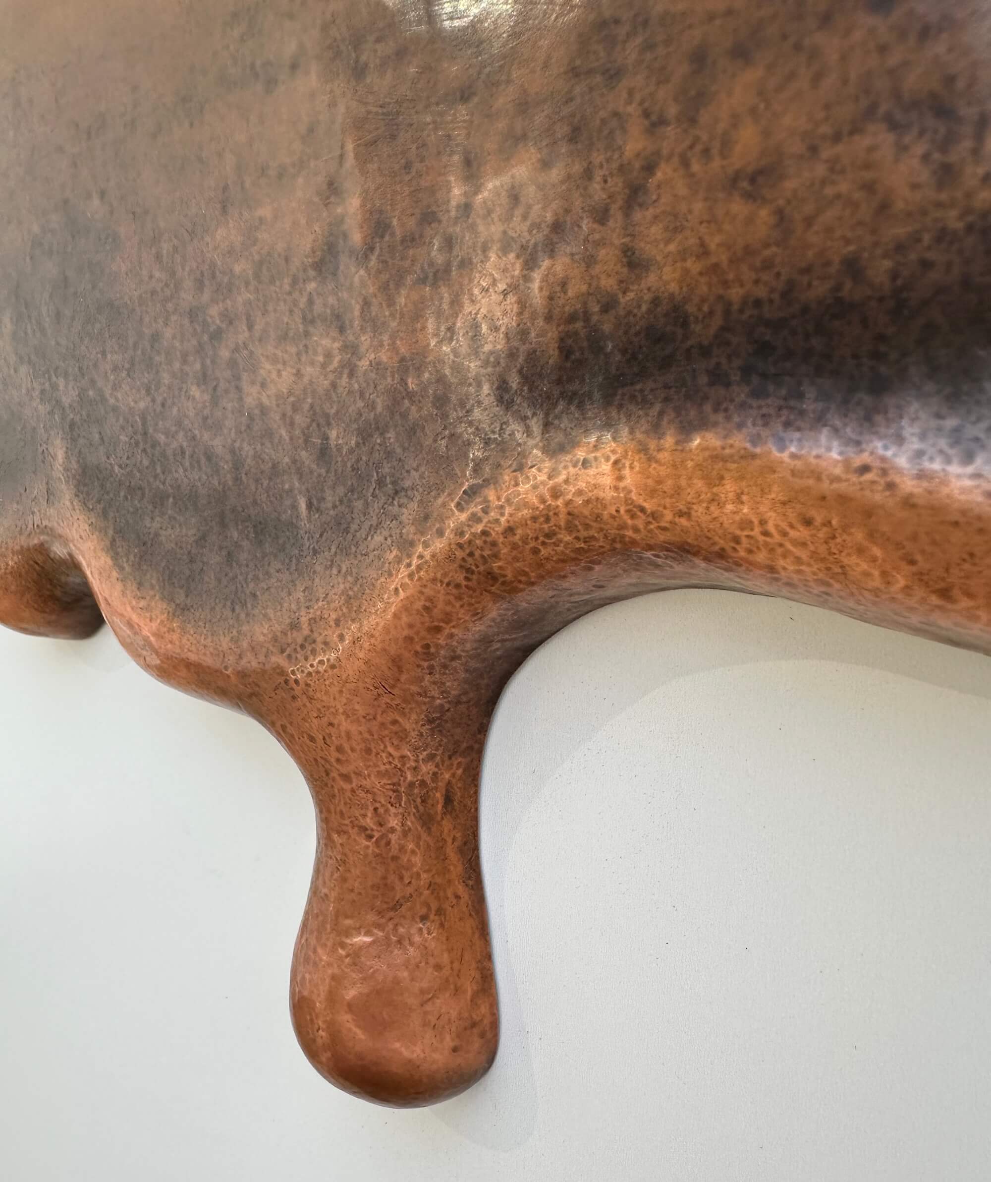 Melting Copper Wall Art Sculpture drip close