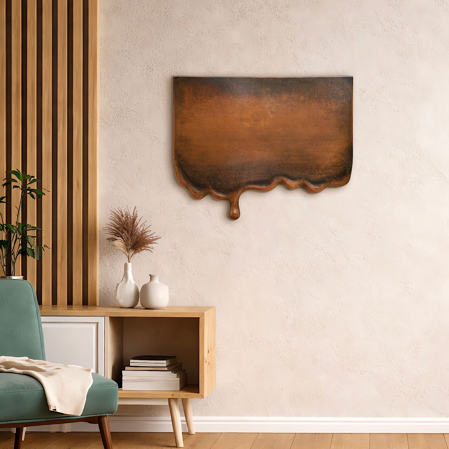 Melting Copper Wall Art Sculpture light wall 2