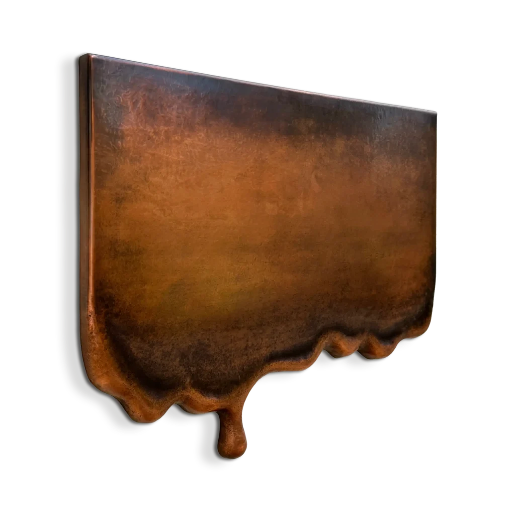 Melting Copper Wall Art Sculpture side copper