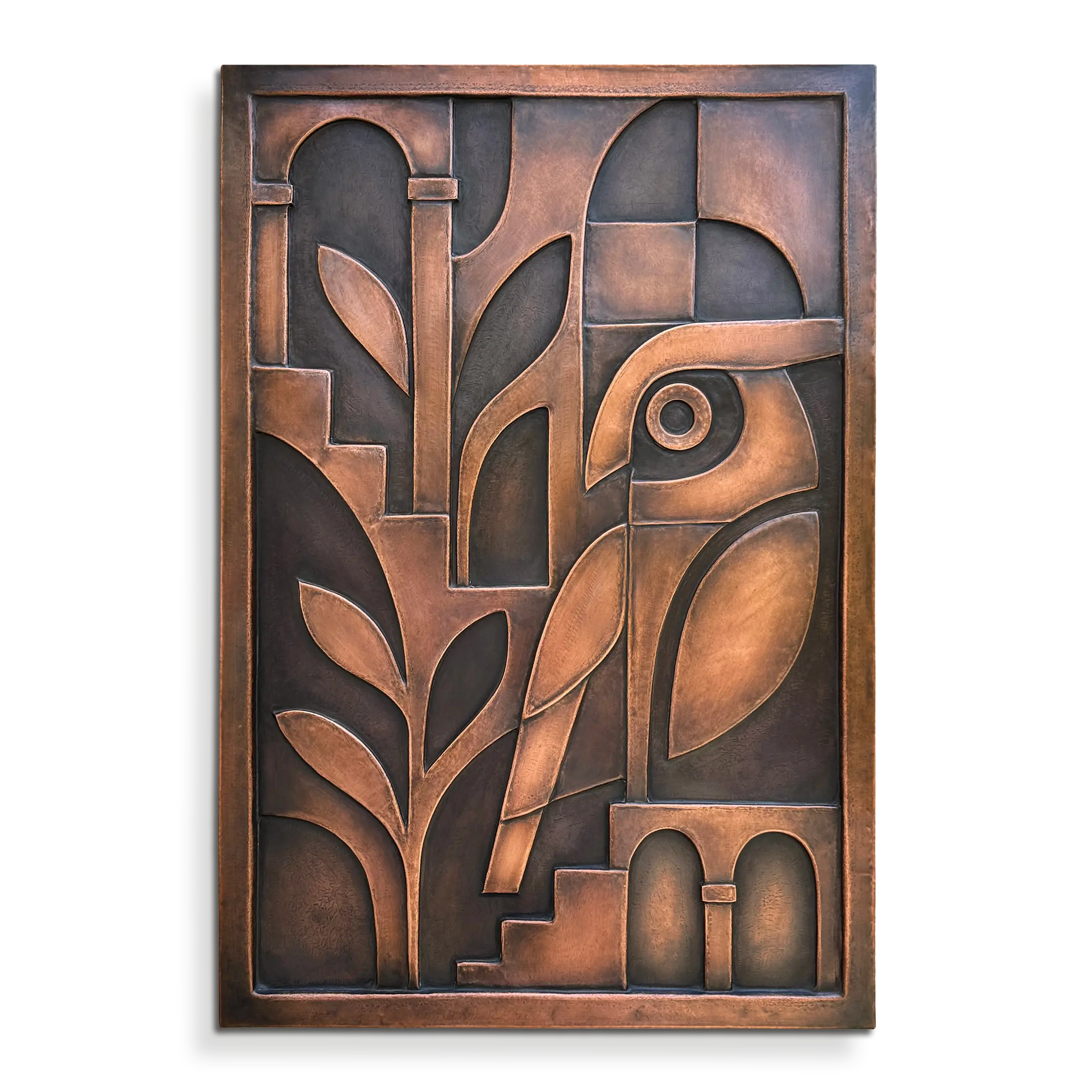 Owl Metal Wall Art Sculpture copper