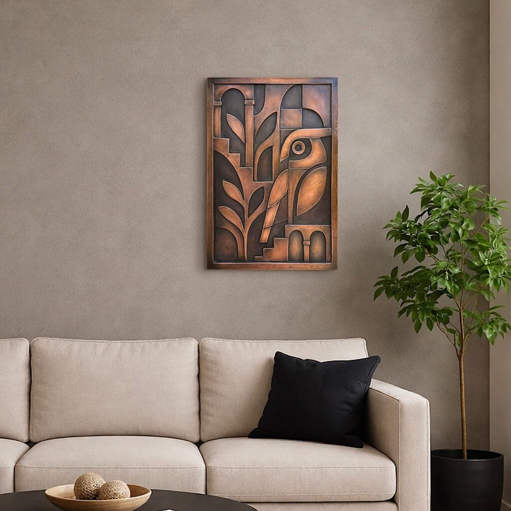 Metal Wall Art Owl Metal Wall Art Sculpture dark wall 2