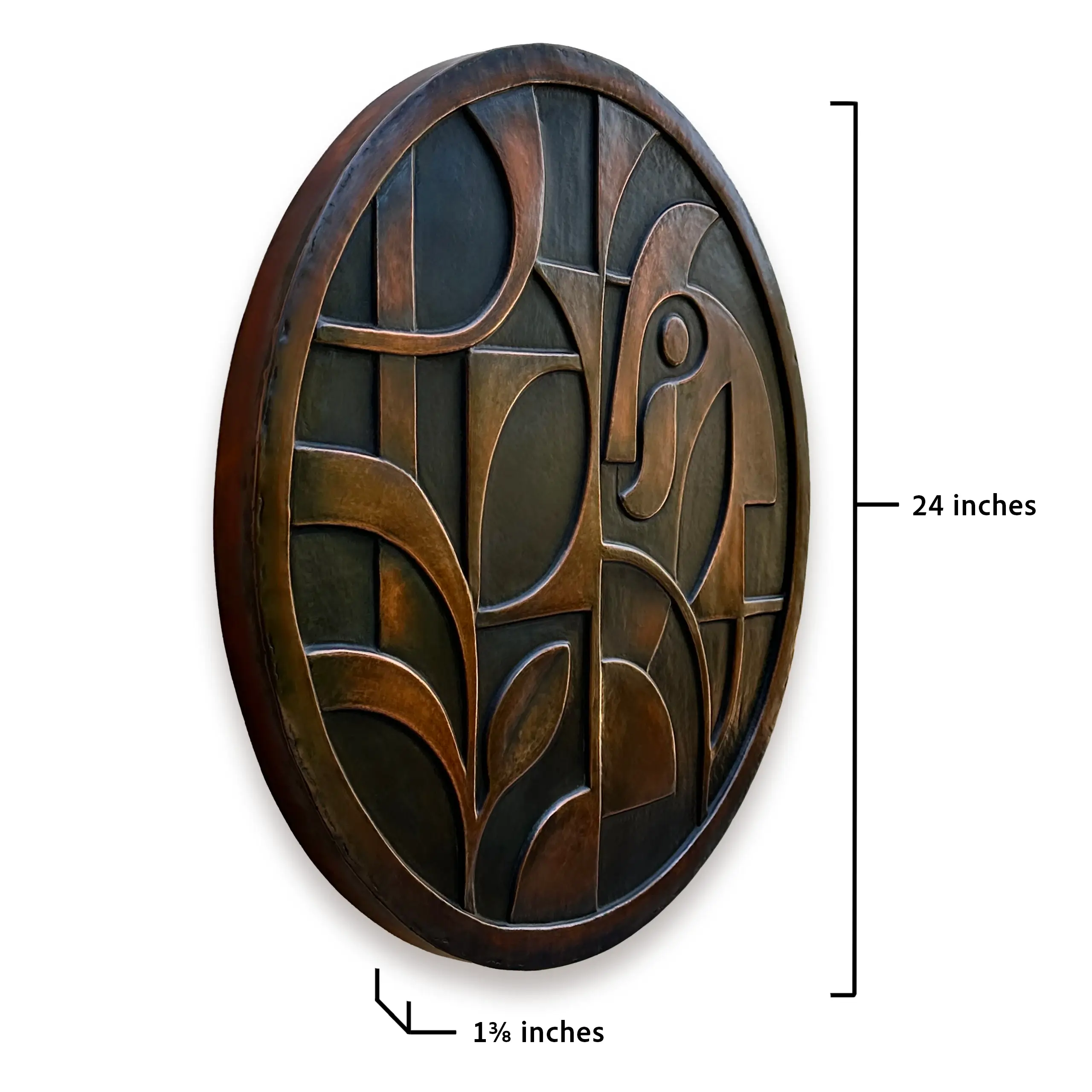 Round Abstract Metal Wall Art Dimensions