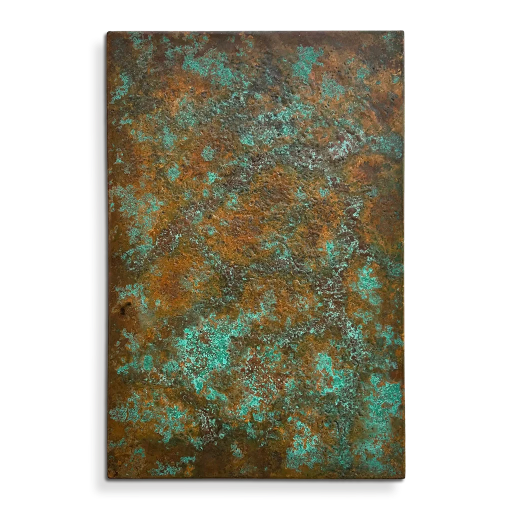 Textured Copper Green Patina Wall Art sculpture