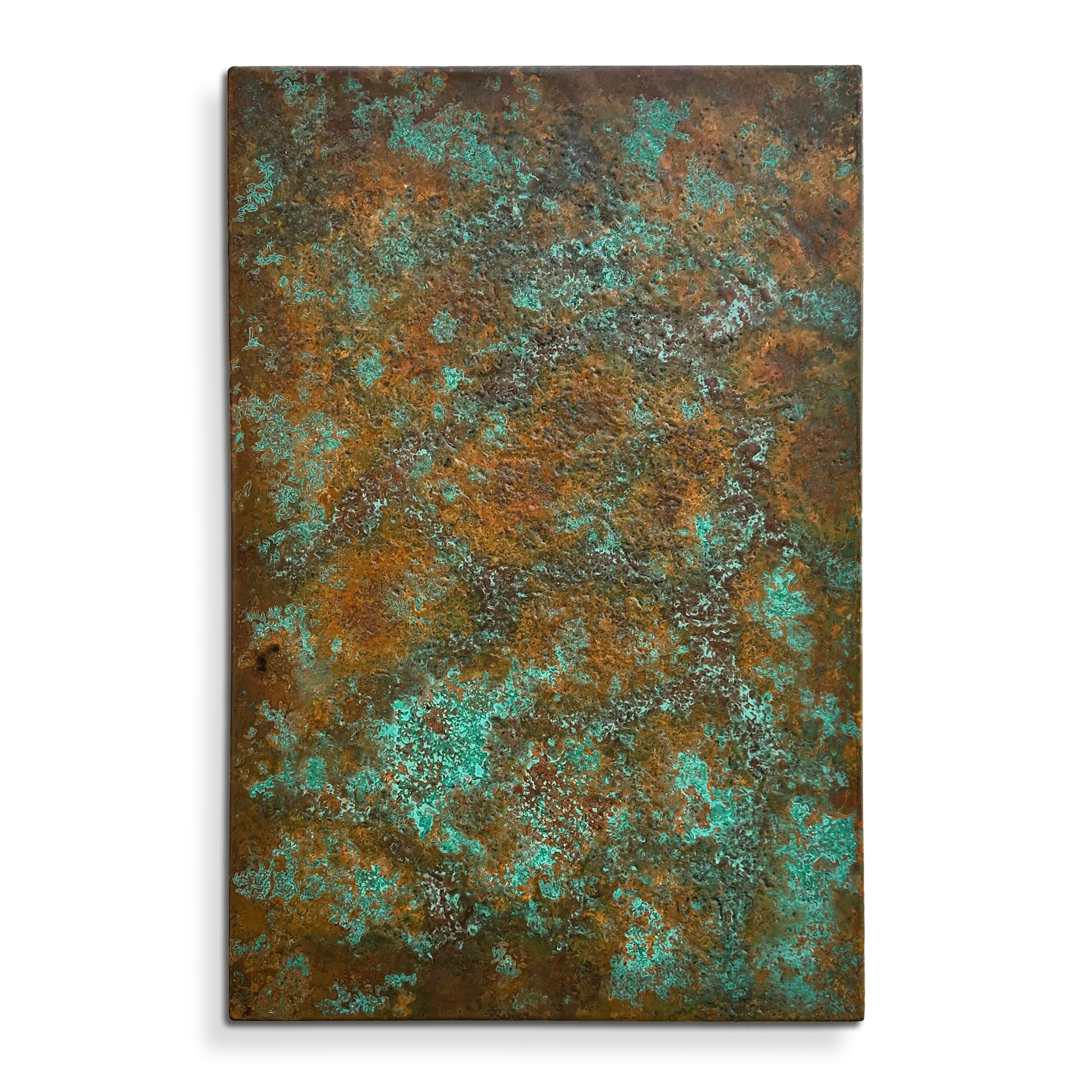Textured Copper Green Patina Wall Art sculpture