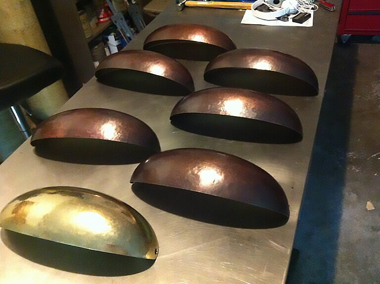 copper lamp shades process finishing