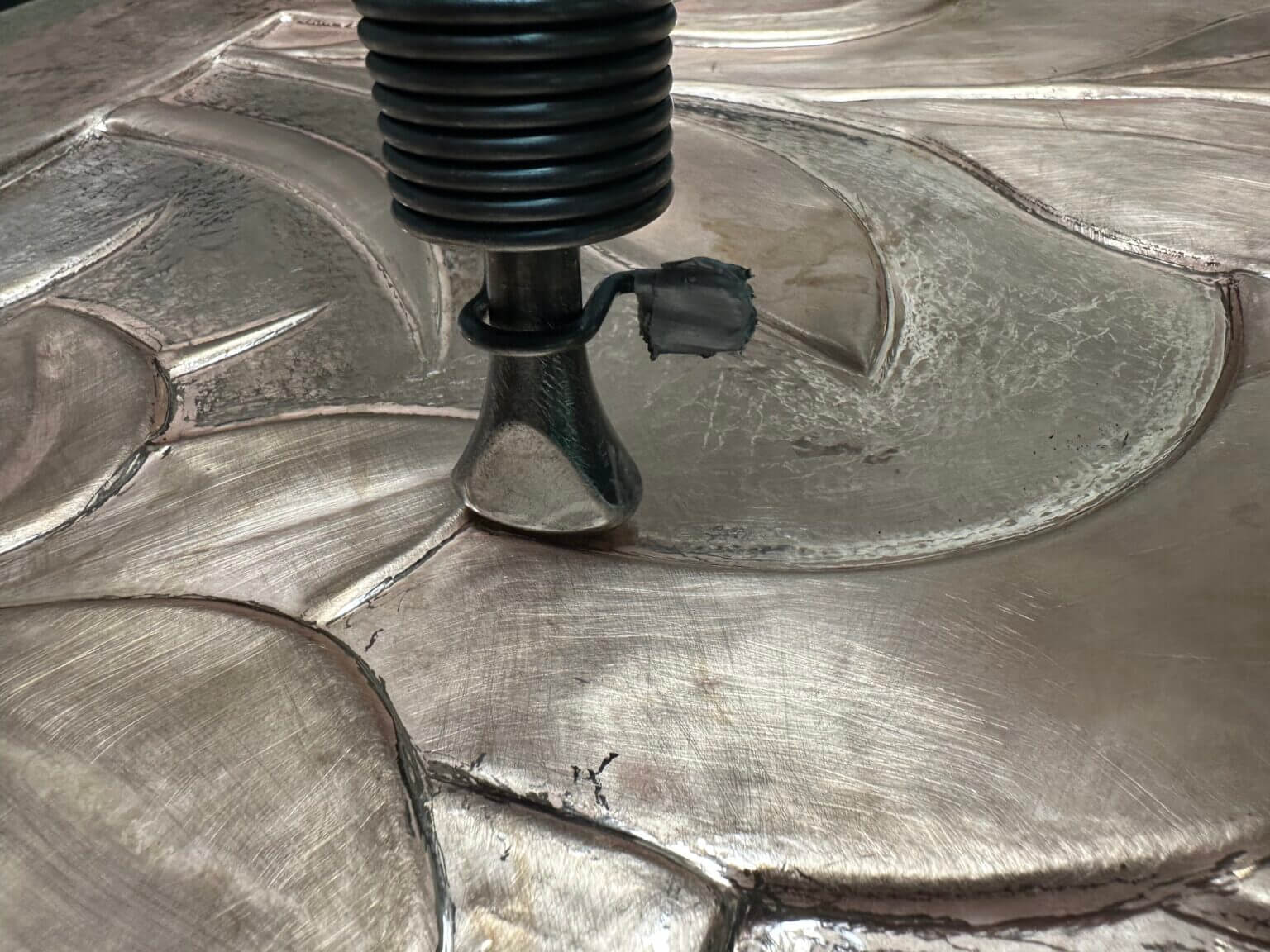 copper sheet forming with air tool