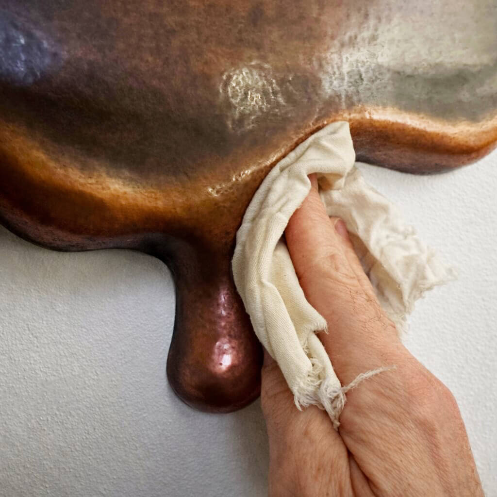 melting copper wall art wax 5