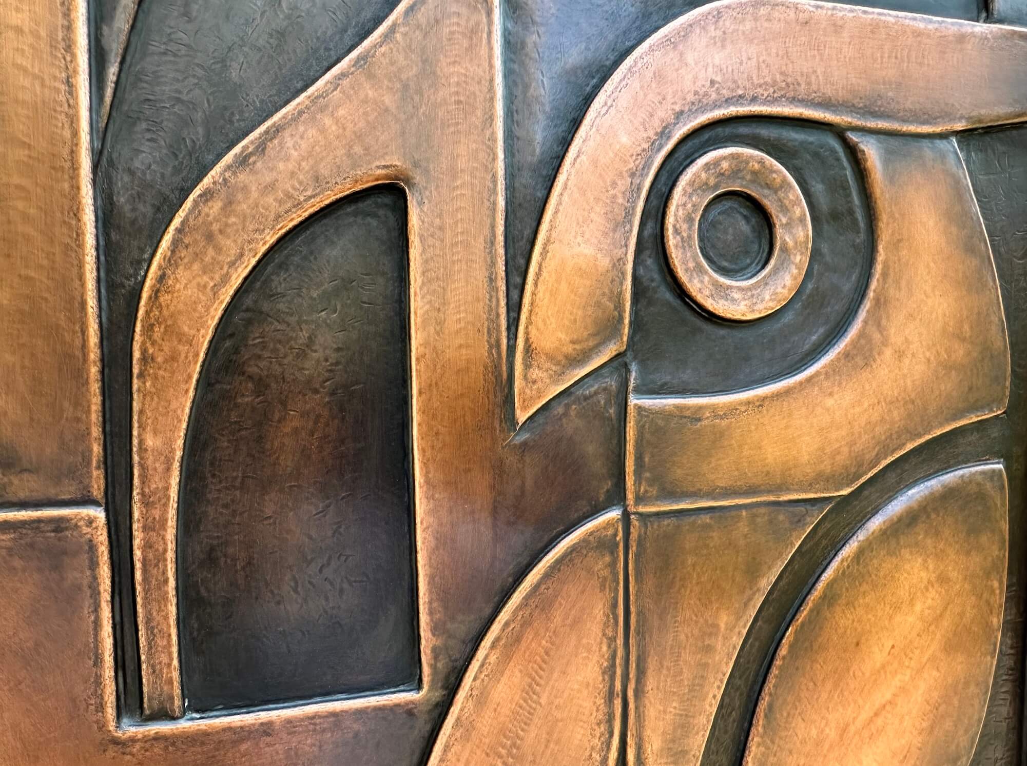 metal owl wall art sculpture close up bird head